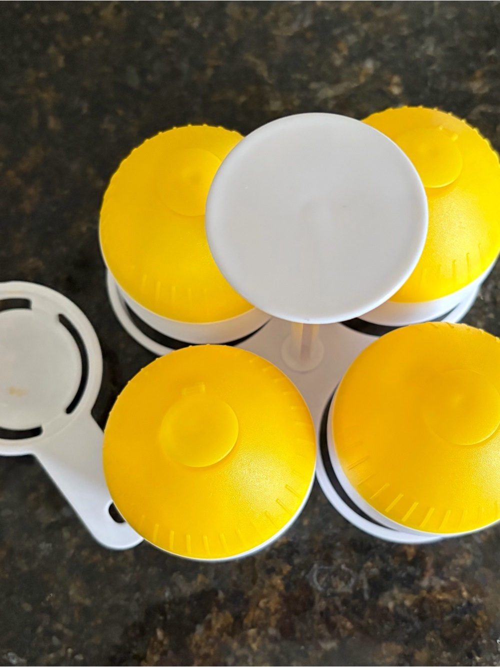 Yellow egg poacher with stand #cooking #eggs